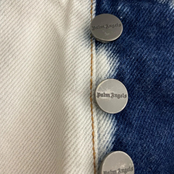 Palm Angels Jeans Tie & Dye Skinny Fit 30/30 Destroyed Blue White Button Fly - Picture 6 of 16